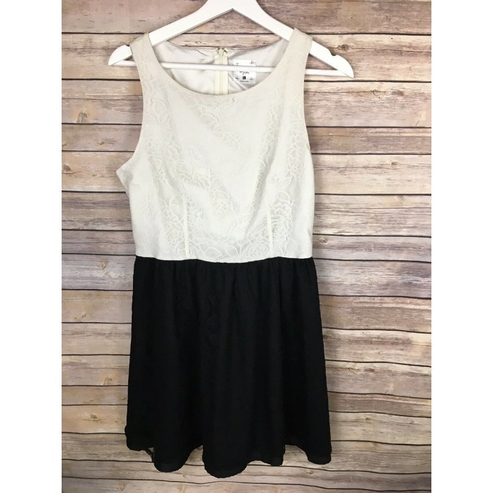 Mac & Jac Large Fit And Flare Dress Black Cream